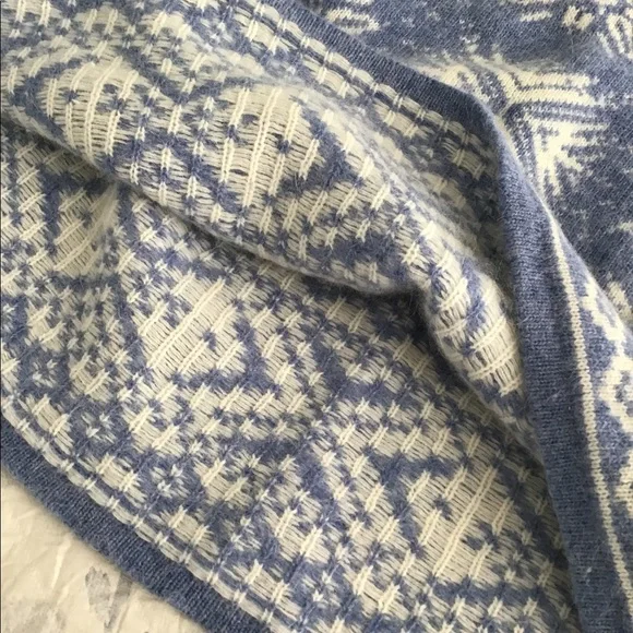 Diane & White Blue/White Lambs Wool/ Rabbit Ski Sweater L - Picture 5 of 7